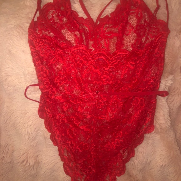 NEW Avidlove Red double strap lace Teddy - Picture 6 of 6
